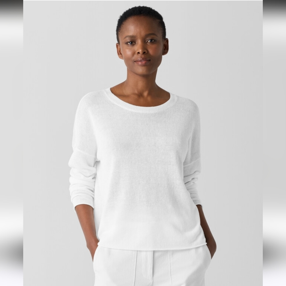 Eileen Fisher Cream Knit Sweater